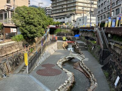 有馬川親水公園と旅館街 - 有馬温泉